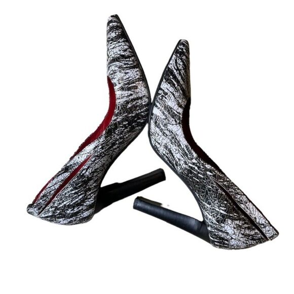 Jeffrey Campbell Theodora Handmade Ibiza Last Pointed Toe Pumps White Black Gold - Picture 8 of 14